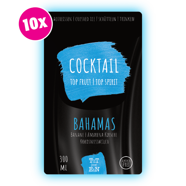 BAHAMAS 10er Box - 10x300 ml | Fertiggemixte Cocktails zum Genießen!