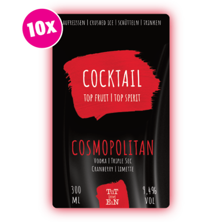 COSMOPOLITAN 10er Box - 10x300 ml | Fertiggemixte Cocktails zum Genießen!