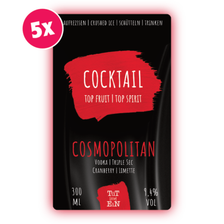 COSMOPOLITAN 5er Box - 5x300 ml | Fertiggemixte Cocktails zum Genießen!