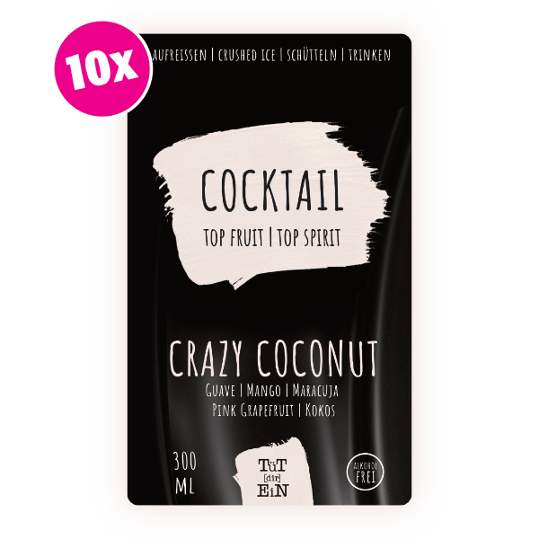 CRAZY COCONUT 10er Box - 10x300 ml | Fertiggemixte Cocktails zum Genießen!