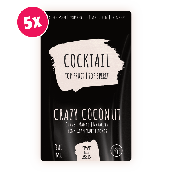 CRAZY COCONUT 5er Box - 5x300 ml | Fertiggemixte Cocktails zum Genießen!