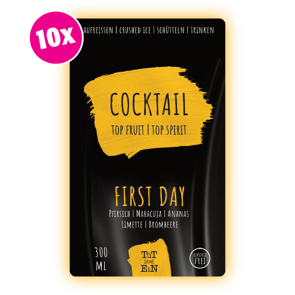 FIRST DAY - 10er Box - 10x300 ml | Fertiggemixte Cocktails zum Genießen!
