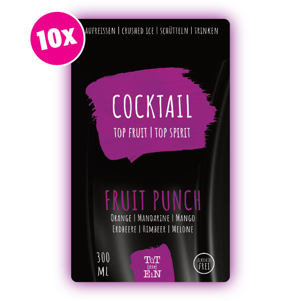 FRUIT PUNCH - 10er Box - 10x300 ml | Fertiggemixte Cocktails zum Genießen!