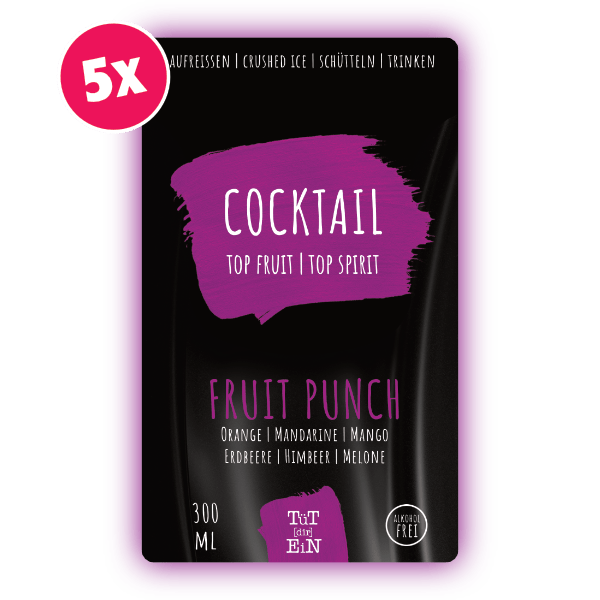 FRUIT PUNCH - 5er Box - 5x300 ml | Fertiggemixte Cocktails zum Genießen!