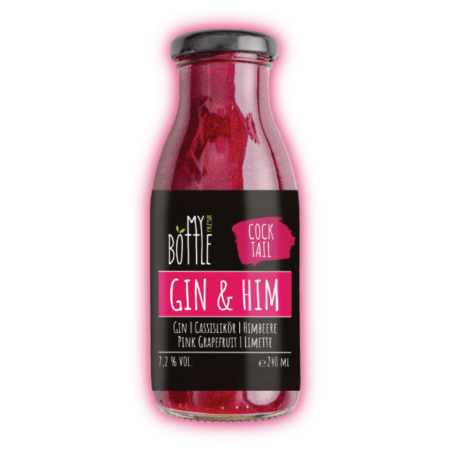 GIN & HIM von MY FRESH BOTTLE - 7,2 % Vol. - 240 ml | Fertiggemixte Cocktails in der Flasche!