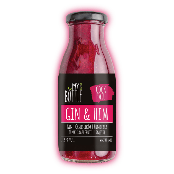 GIN & HIM von MY FRESH BOTTLE - 7,2 % Vol. - 240 ml | Fertiggemixte Cocktails in der Flasche!