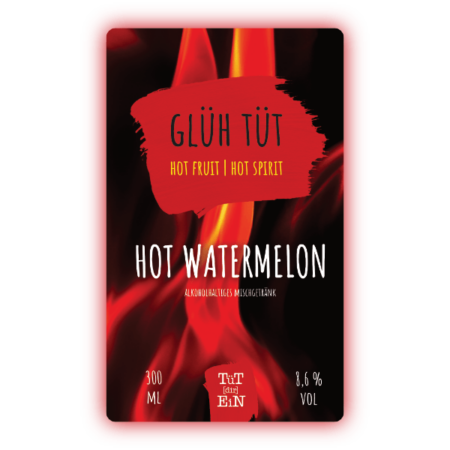 Hot Watermelon Glüh TüT - 8,6% vol. - 300 ml | Fertiggemixte Cocktails zum Heiß und Kalt Genießen!