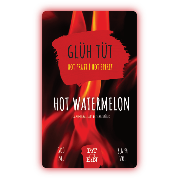 Hot Watermelon Glüh TüT - 8,6% vol. - 300 ml | Fertiggemixte Cocktails zum Heiß und Kalt Genießen!
