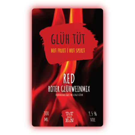 Red Glüh TüT - 9,5% vol. - 300 ml | Fertiggemixte Cocktails zum Heiß und Kalt Genießen!