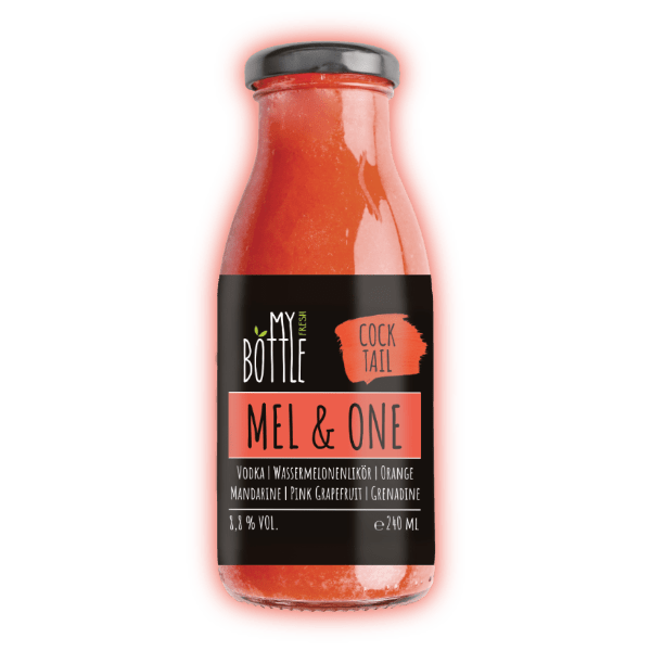 MEL & ONE von MY FRESH BOTTLE - 8,8 % Vol. - 240 ml | Fertiggemixte Cocktails in der Flasche!