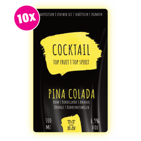 PINA COLADA 10er Box - 6,9 % Vol. - 10x300 ml | Fertiggemixte Cocktails zum Genießen!