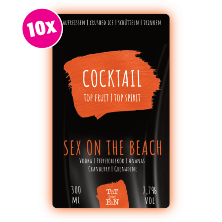 SEX ON THE BEACH 10er Box - 7,7 % Vol. - 10x300 ml | Fertiggemixte Cocktails zum Genießen!