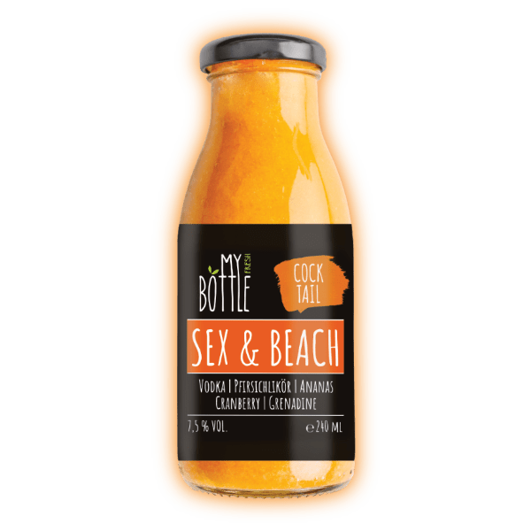 SEX & BEACH von MY FRESH BOTTLE - 7,5 % Vol. - 240 ml | Fertiggemixte Cocktails in der Flasche!