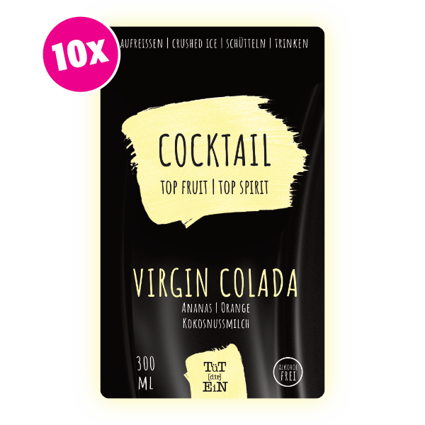 VIRGIN COLADA - 10er Box - 10x300 ml | Fertiggemixte Cocktails zum Genießen!